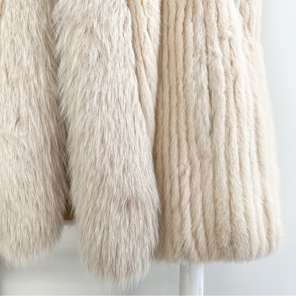 🚫SOLD🚫 [vintage] luxury rabbit fox fur vest cream - Picture 5 of 9